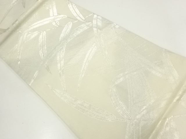 JAPANESE KIMONO / FUKURO OBI FOR SUMMER / SILK / WOVEN LEAVES